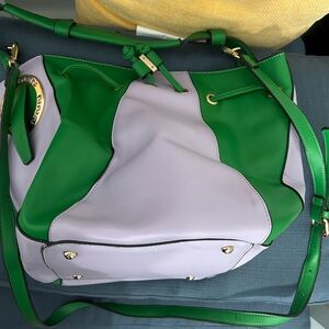 Chic Green and Lavender Shoulder Bag